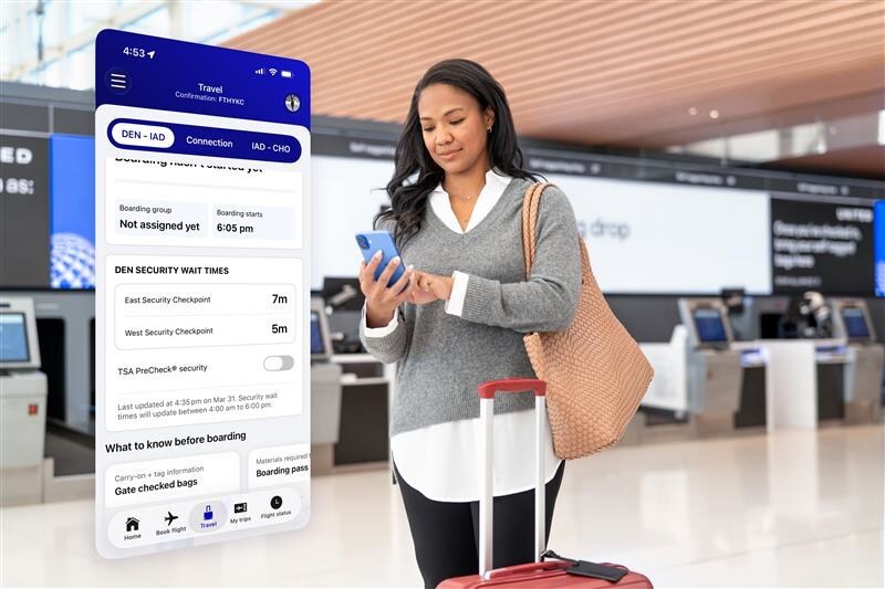 United’s app adds TSA wait-times, AirTag sharing and turn-by-turn gate help