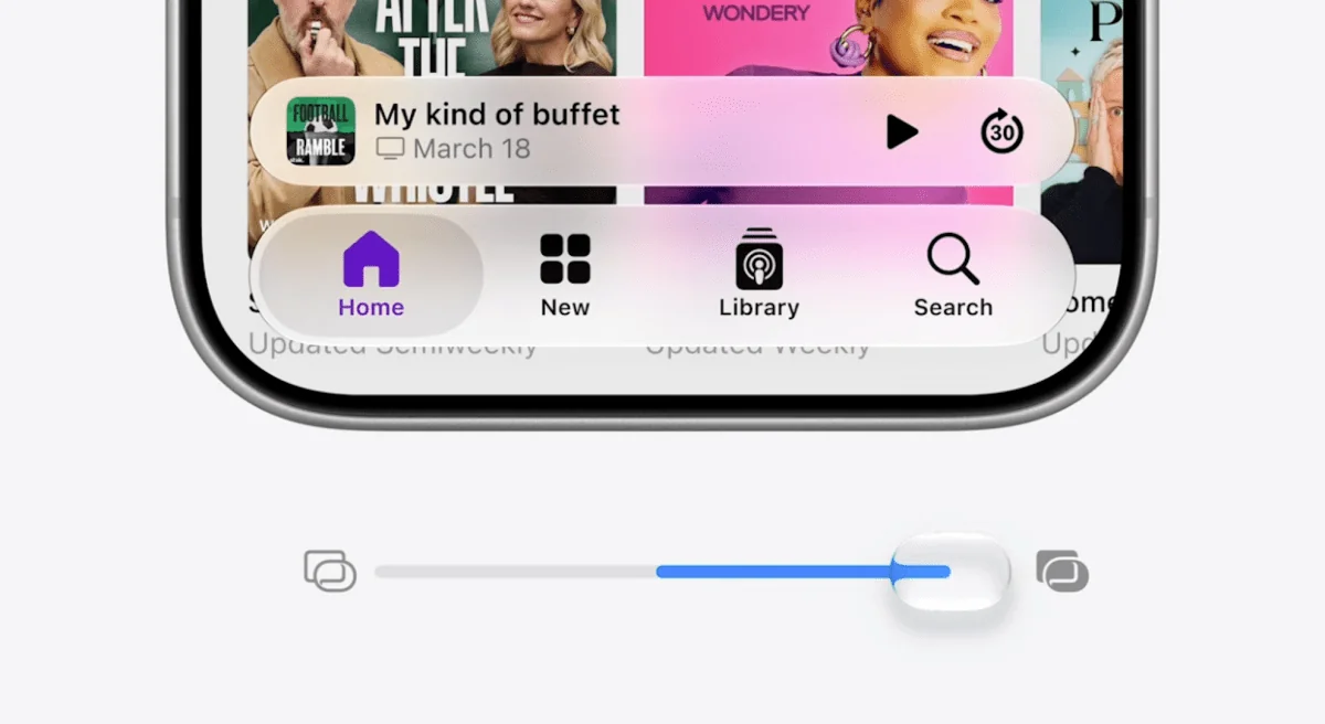Apple softens Liquid Glass: a slider, sharper icons and a nod to readability